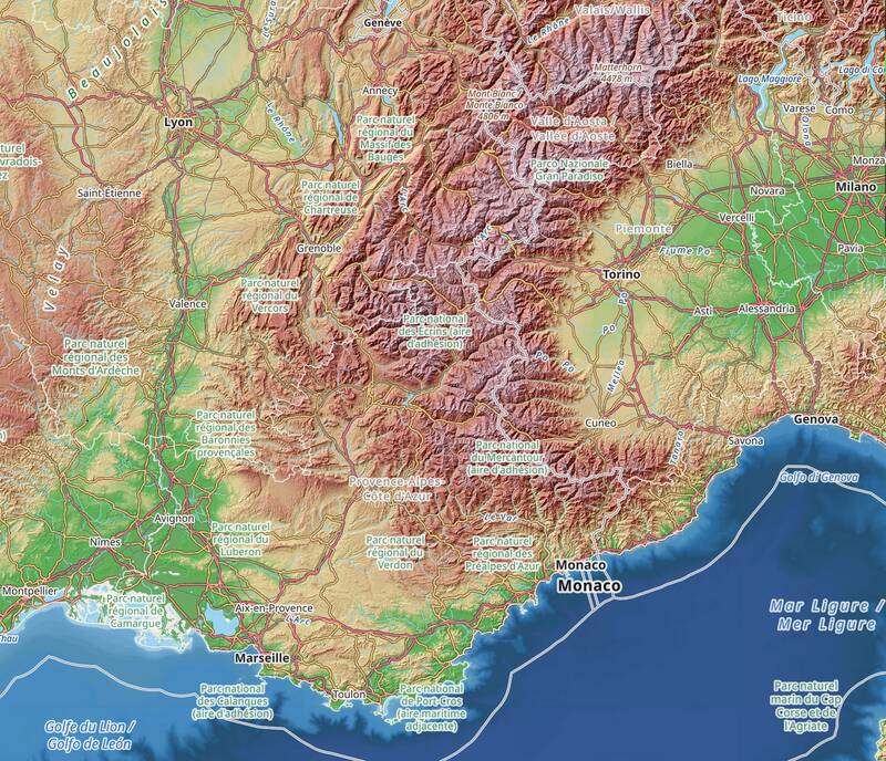 mapof grenoble surrondings